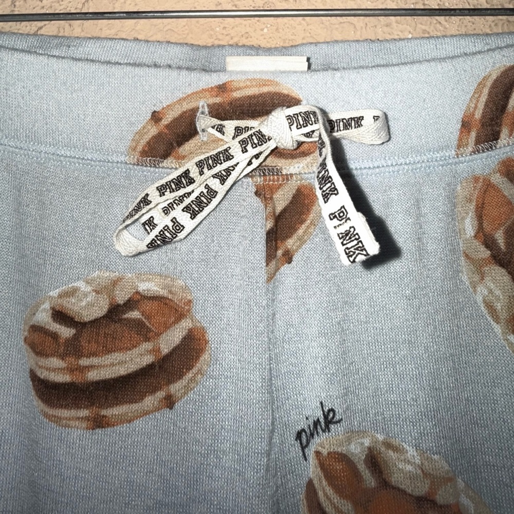 PINK VS Lounge Pants Pancake Print Blue Soft Sleep Pajama - Picture 4 of 8